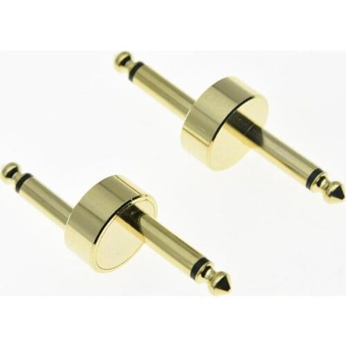 2pcs Gold Crank Guitar Effect Pedal Connector 6.35mm Effects Adapter Plug