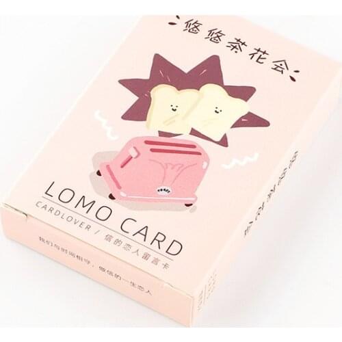 28 Pcs/Set Creative Tea Party Series Lomo Card DIY Cartoon Mini Postcard Birthday Gift Card Message Card 52*80mm