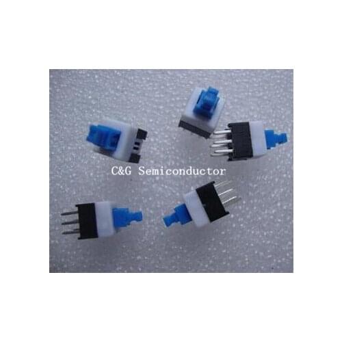 50pcs 7*7MM Push Tactile Power Micro Switch Self lock On/Off button Latching switch 7x7mm