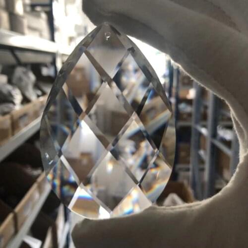 80mm Glass Art Crystal Prism Pendant Chandelier Lamp Hanging Ornament DIY Suncatcher Faceted Teardrop
