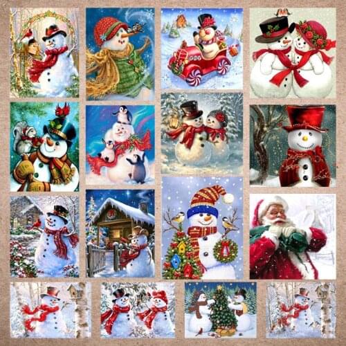 Diamond Painting Snowman Diamond Mosaic Christmas Diamond Embroidery Winter 5D DIY Full Square Cross Stitch Home Decor