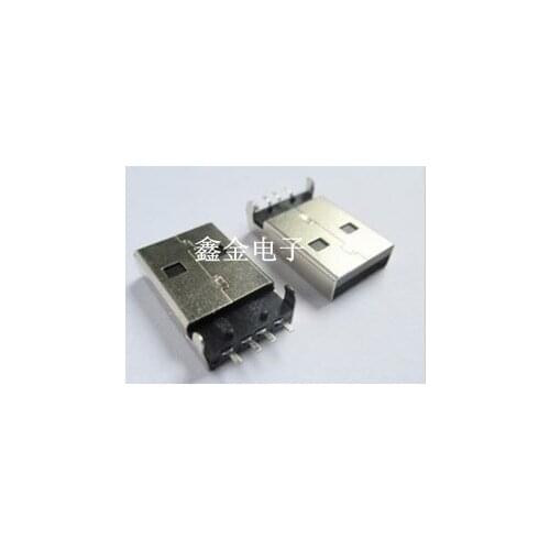 Free Shipping 200pcs black rubber SMD USB A male USB plug connector 180 Degree+Cheap And TOP