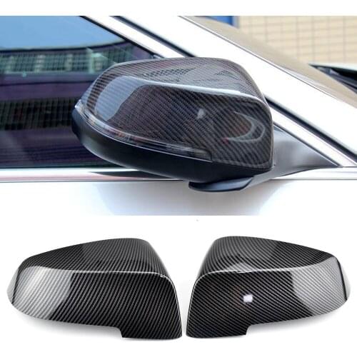 Rearview Mirror Covers for Bmw 5 Series F10 F11 Lci 2014-2017 Caps Replacement Side Rear-View Carbon Fiber Gloss Black