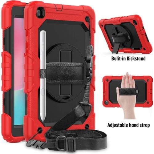 Tablet Case For Samsung Tab A 8.0 SM-T290 T295 T297 Pencil Holder Cover Tab A 8.0 2019 Kids Safe Shockproof Armor Cover+Strap