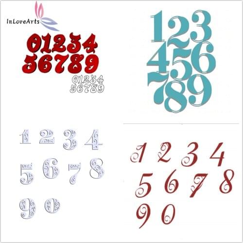 InLoveArts Craft 0-9 Numbers Metal Cutting Dies Numerals Scrapbook Decorative Paper Craft Knife Mould Blade Punch Stencils Dies