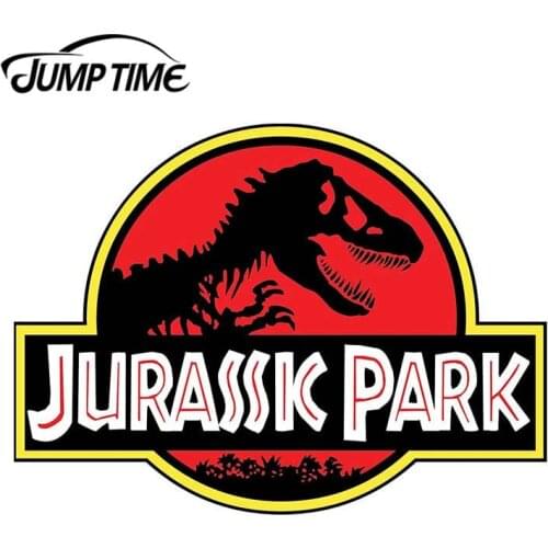 JumpTime 13cm x 10cm for Jurassic Park Door Vinyl Decal Funny Dinosaur Car Stickers Windshield Bumper Windows JDM Vinyl Car Wrap