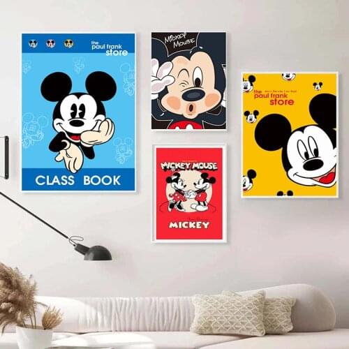 Disney Canvas Paintings Mickey Mouse Posters and Cartoon Animals Prints Wall Art Pictures for Living Kids Room Home Decoration