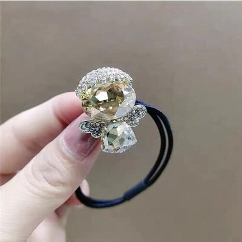Angel Hair Rope Sweet And Cute Hair Accessories Crystal Zirconium Stone Rope Diamond Hair Ring Small Fresh Jewelry