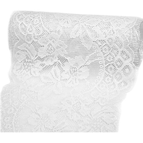 1pcs 35x300cm White Floral Lace Table Runner Black Cover Wedding For Banquet Baptism Decoration Chair Party Table Sash Tabl K3N0