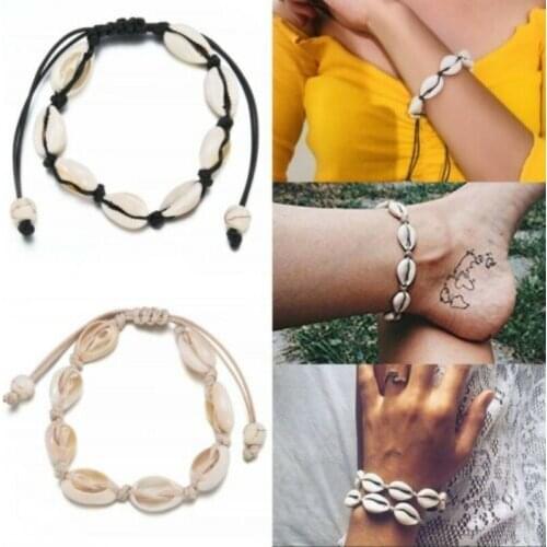 Fashion Women Shell Bracelets Natural Seashell Bangle Charm Barefoot Beach Anklet Strap Summer Bohemian Jewelry Accessories Gift