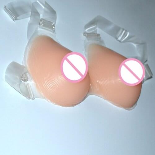 1pair Soft Artificial Silicone Fake Breast Form With Strap Mastectomy Boobs Enhancer For Crossdresser 500g/600g/800g/1000g