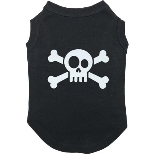 Inexpensiv clothing SKULL Printed T-Shirts Pet Puppy Clothes Shirts Tee Polyester Clothes Tank Tees Top for All Seasons Hot sale