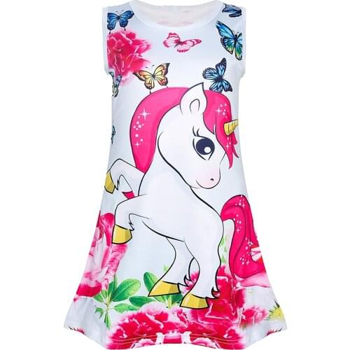 Girls Princess Nightgowns Summer Children Sleeveless Cute Cartoon Night Dress Kids Pajamas Girls Casual Dress Home Clothing