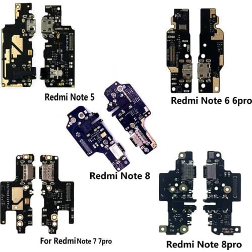 New Microphone Module+USB Charging Port Board Flex Cable Connector Parts For Xiaomi Redmi Note 5 6 7 8 9 Pro Replacement