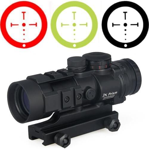 Hunting airsoft AR-332 3x collimator rifle scope rugged and compace unique ballistic/CQ reticle fits 20mm rail gz10309