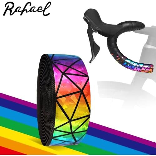 Cycling Road MTB Dazzling Reflective Metallic Triangle Anti-Vibration PU Non-slip Breathable Personality Handlebars Bike Belts