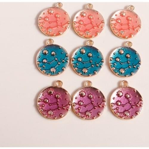 10pcs 15*17mm Enamel Starry Sky Stars Charms Pendants for Jewelry Making Necklaces Earrings Pendants Making Accessories DIY