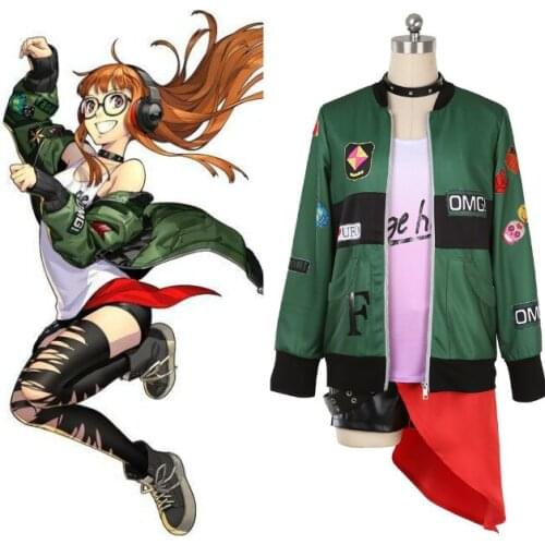 Full Set Persona 5 Cospaly Futaba Sakura Costume Dancing in Starlight Outfit Jacket Shorts Adult Carnival Costume Girls Women