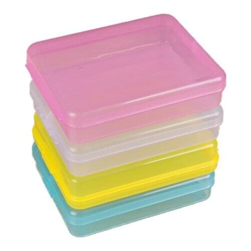 3pcs Transparent Plastic Storage Box Portable Business Card Jewelry Storage Organizer Earring Bead Screw Holder Case Container