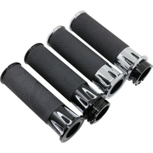 1'' 25mm Rubber Grips Handle CNC Handlebar Hand Grips For Harley Dyna Electra Glide Fatboy Road King Softail Super Glide