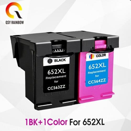 QSYRAINBOW 652XL Black ink cartridge replacement for HP 652 XL for HP Deskjet 1115 1118 2135 2136 2138 3635 3636 3835 4535