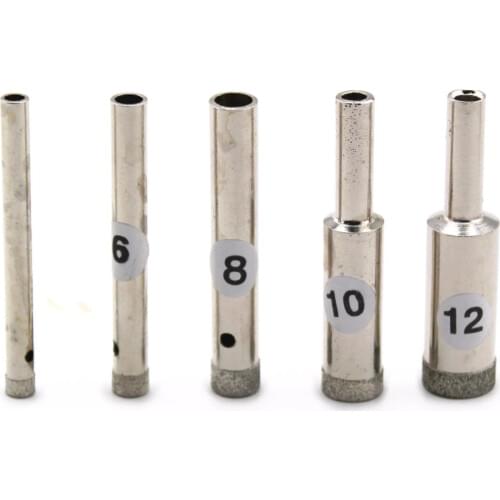 5Pcs 5-12 mm Super-thin Diamond Hole Saw Coated Core Drill Bit 0.5mm Rim Lapidary Tools for Stone Jasper Gemstone Agate Tile