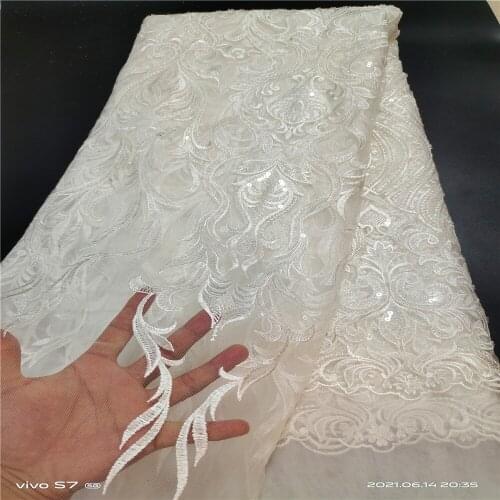 Embroidered African stone Lace Fabric 2021 High Quality Net Nigerian Mesh Lace Fabric Bridal French Tulle Lace Fabric JYN320 (1)