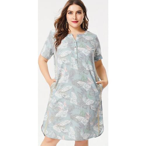 2020 Fall Women Long sleeve Pullover Shirt dress fashion ladies Retro elegant mom clothes Plus Size Womens Printed Dresses