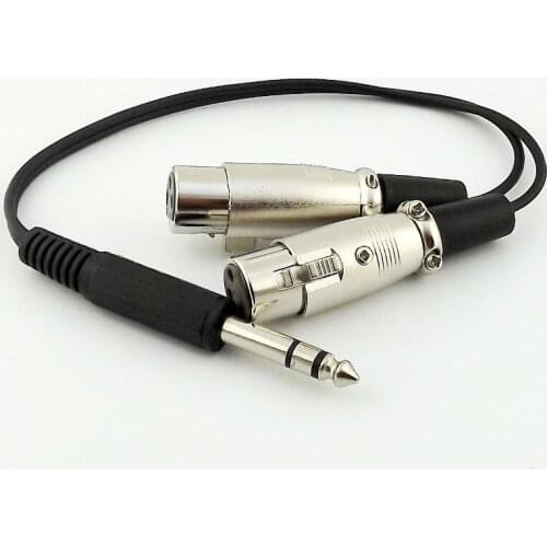 10pcs 6.35mm 1/4" Stereo Male To 2 XLR Female 3 Pin Microphone Adapter Audio Cable 1FT 30cm