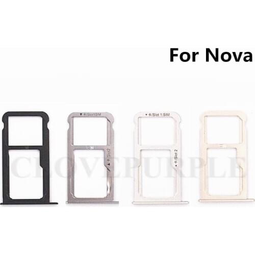 10pcs/lot Nano SIM/ Micro SIM Card Tray Holder Micro SD Card Slot Holder Adapter for Huawei Nova