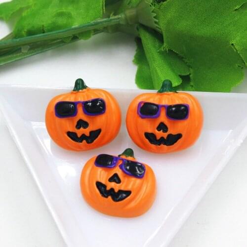 10pcs/lot flat back resin Halloween pumpkin for kids DIY resin cabochons accessories about 25mm