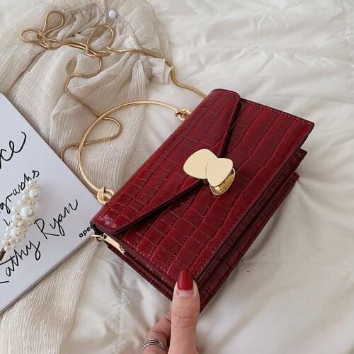 2021 Mini Shoulder Bag with Metal Handle Lady Travel Handbags Totes Stone Pattern Pu Leather Crossbody Bags for Women