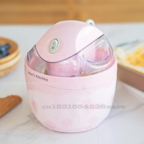 220V-204V/7.5W Mini Portable Ice Cream Machine 500ML Home Automatic Childrens Ice Cream DIY Machine Dessert Maker Tool