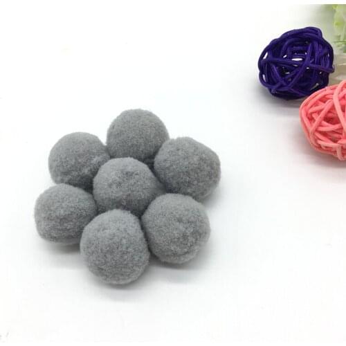 30pcs 1" 25mm Gray Pompom Fur Craft DIY Soft Pom Poms For Children Toys Cellphone Wedding Home Decoration Accessories