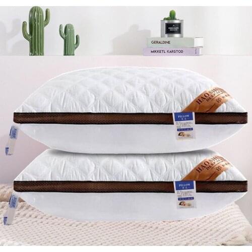 48 White Soft Feather Fabric Pillow Sleep Pillow stretch Neck pillow for Sleeping Hotel standard and Home Supplies bed pillow