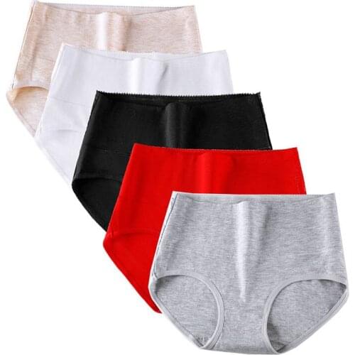 5pcs/ 10pcs Women M-7XL Plus Size Panties Seamless Briefs Modal Underpants Solid High Waist Cotton Underwear Female Intimates