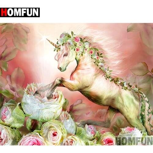 HOMFUN Full Square/Round Drill 5D DIY Diamond Painting "Cartoon unicorn" 3D Embroidery Cross Stitch 5D Home Decor A13674