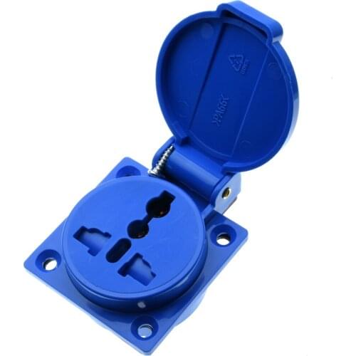 US/EU/UK/AU industry safety outlet 10A 250V IP44 CE certification waterproof power connector socket with Safty Shutter