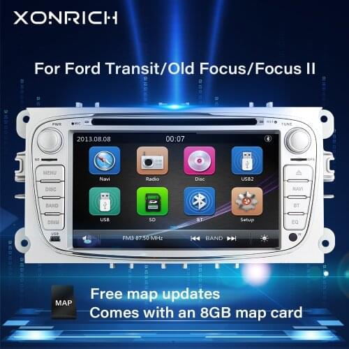 Xonrich AutoRadio 2 Din Car DVD Player For Ford Focus 2 S-Max C-Max Mondeo 4 Transit ConnetGalaxy Kuga Multimeida GPS Navigation