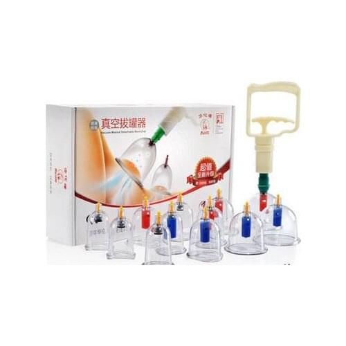 Cupping is 12 household blast protection suction type vacuum cupping set containing oil scrapping plate scrapping-liu52