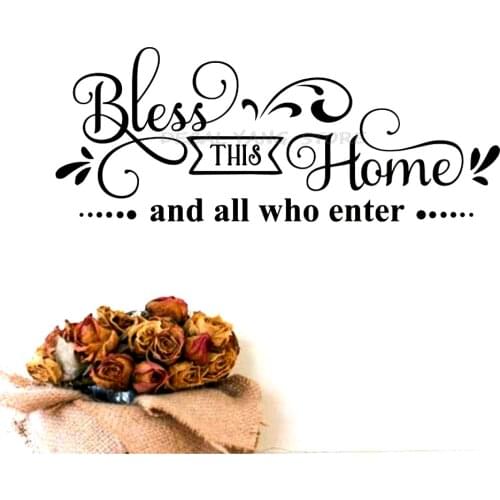 Bless This Home Wall Decal Entryway Decor Decal Christian Wall Sticker Home Decoration Living Room Scripture Stickers Mural