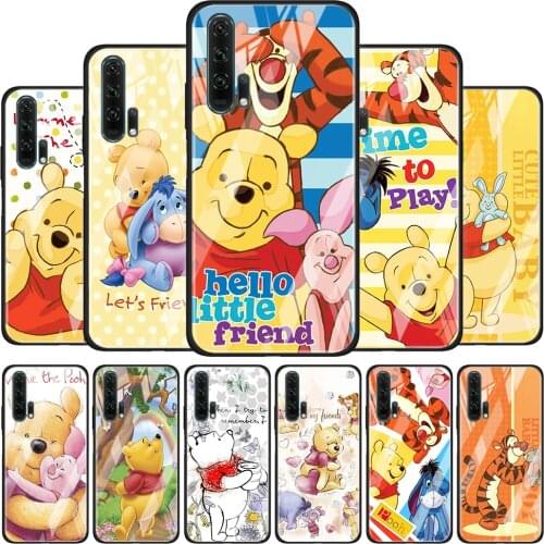 Disney Winnie the Pooh for Honor 30 20 10 9X Pro Plus Lite 8X Huawei Y8P Y6P Y5P Y9 Y7 Y6 2019 Tempered Glass Phone Case