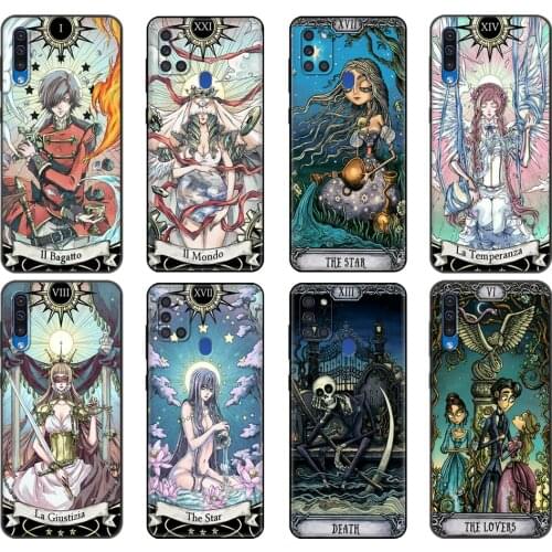 Black tpu Case For Samsung Galaxy A50 50S A30S A10 A01 A11 A21S A31 A41 A51 A71 M21 M30S S10 LITE Cover Tarot