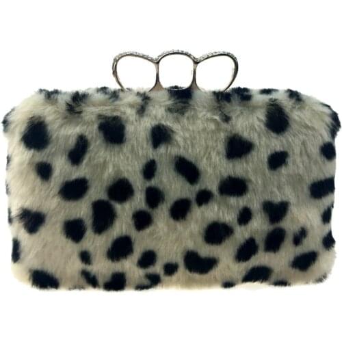 DAIWEI Women Bags All Season Fur Evening Bag Buttons Feathers / Fur Pearl Detailing for Wedding Event/Party