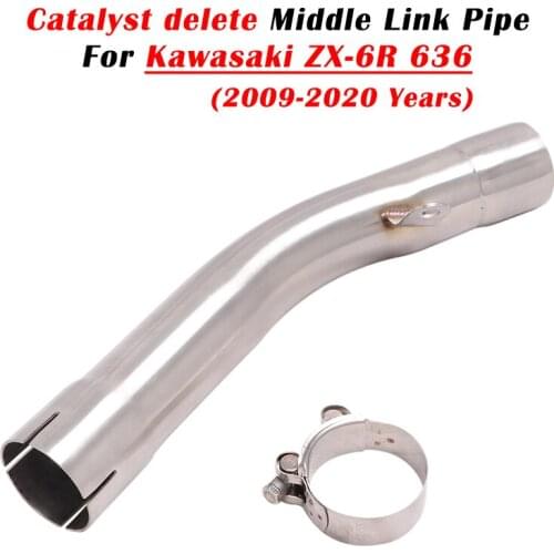 For Kawasaki ZX-6R ZX 6R ZX6R 636 2009 - 2019 2020 Motorcycle Exhaust Escape Systems Muffler Catalyst Delete Middler LInk Pipe