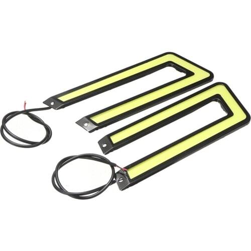 2pcs 12V 8W 0.7A Car Styling Headlight Light U Shape White 6000K LED Auto Day-time Running Decorative Light Fog Lamp Accessories