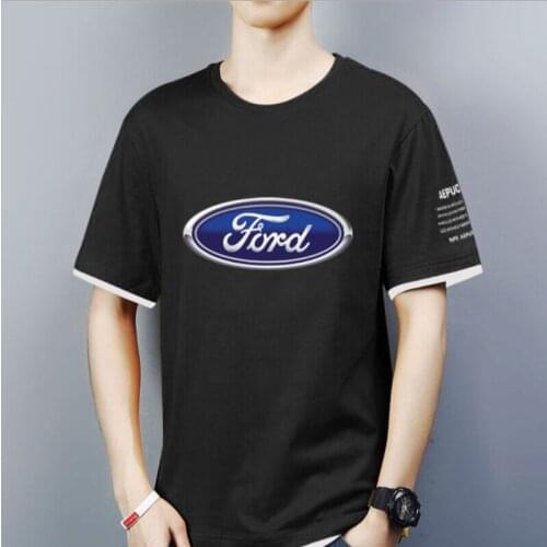 NEW Mens Short Sleeve race FORD motorcycle T-shirt Summer casual male solid colour Fashion HipHop Harajuku Men Clothe