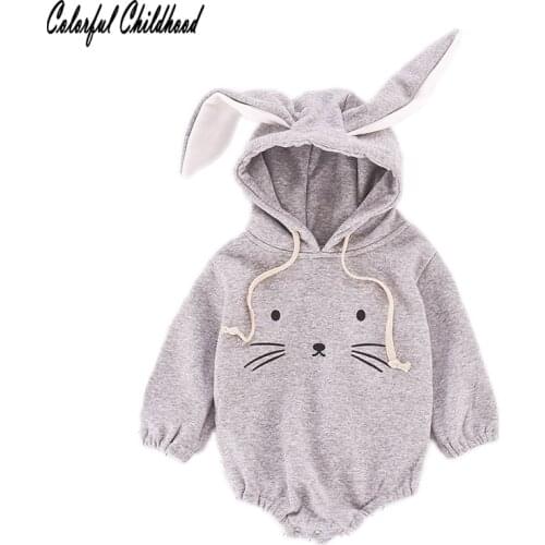 Newborn Baby Bodysuit Long Sleeve Outfits Cotton Clothing Cute Cartoon Rabbit Ears New Born Baby Girl Body Suit Playsuit Clothes
