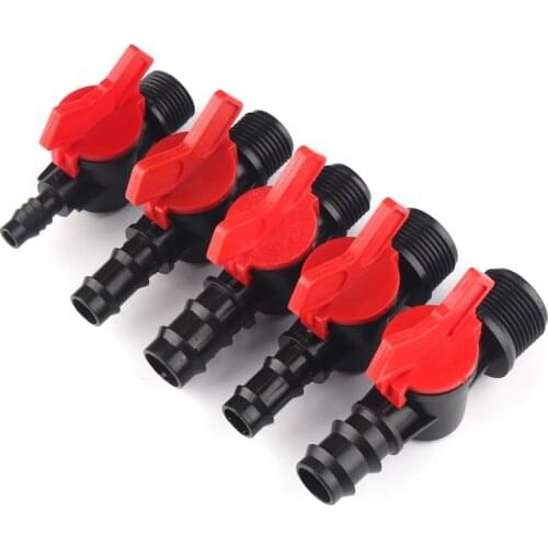 3pcs Mini Ball Valve 1/2" 3/4" Thread To 8/12 16 20 25mm Garden Hose Valves Micro Irrigation Pipe Water Switch Controller