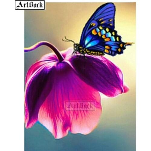 Mosaic butterfly flowers full square drill 5d diy diamond painting kit 3D diamond embroidery crafts decorative painting sx62